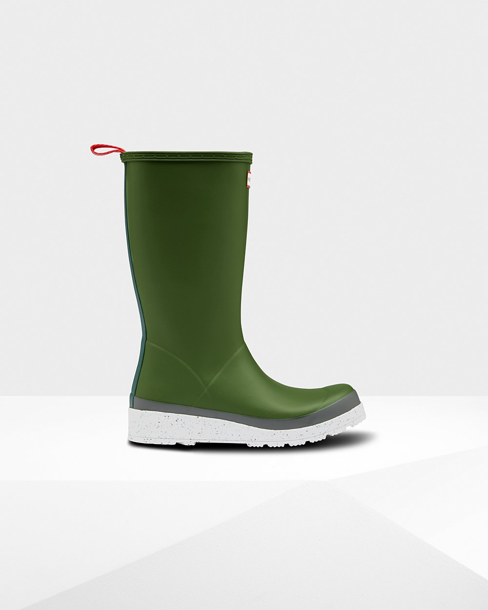 Hunter Original Tall Speckle Rain Play Boots - Shop Online Womens Green/White - ZYPOVL725